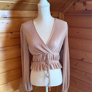 Elegant Beige Wrap Top